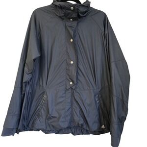 Adidas Clima Proof Hooded Jacket‎ Womens XL Gray Perforated Design Breathable